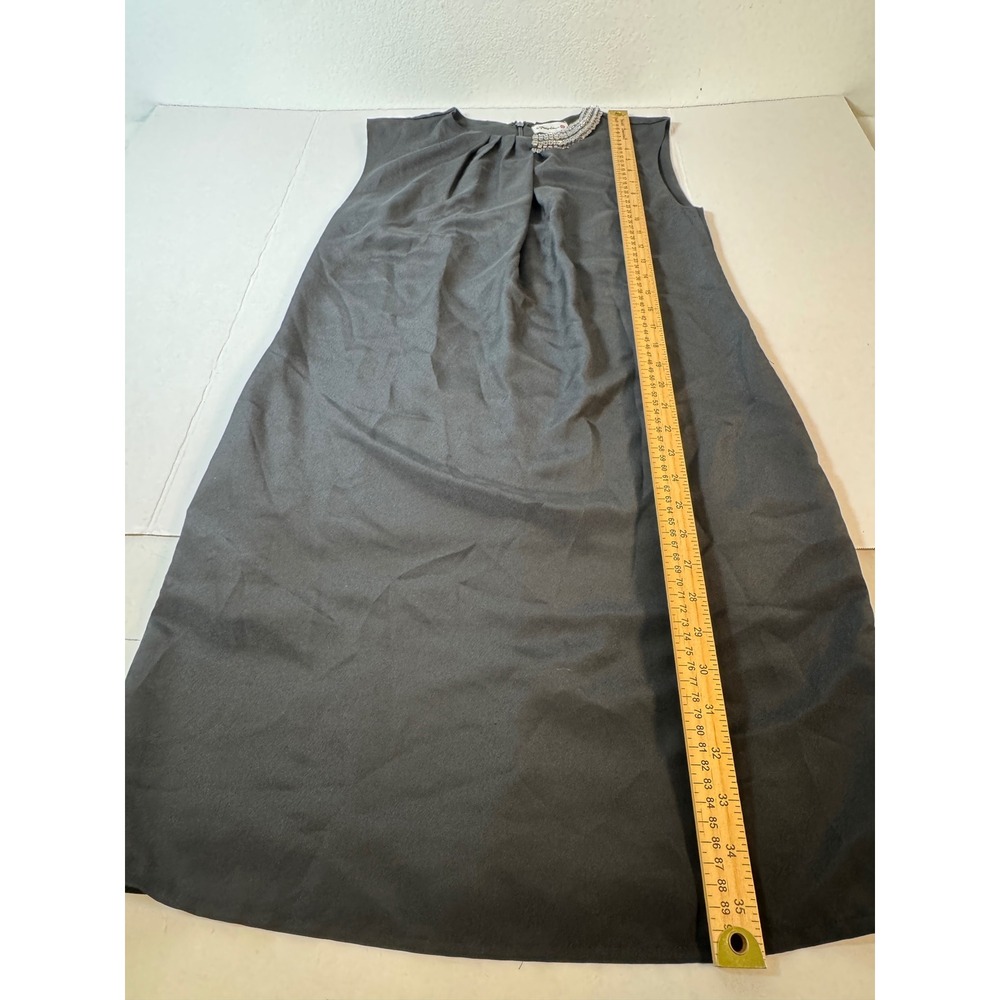 3.1 Phillip Lim Womens Shift Dress Black‎ Sleeveless Embellished Neckline Small - Picture 6 of 9